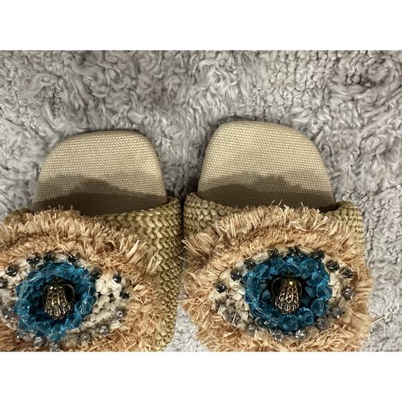 Kurt Geiger London Eye Flat Sandal Beige Sz 5.5 STORE MODEL - Picture 5 of 5